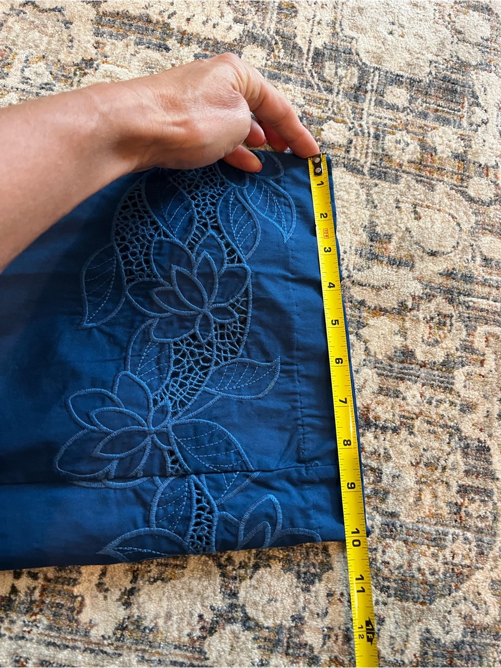 Ruby Rd. Royal Blue Embroidered Wide-Leg Pants - Picture 6 of 10